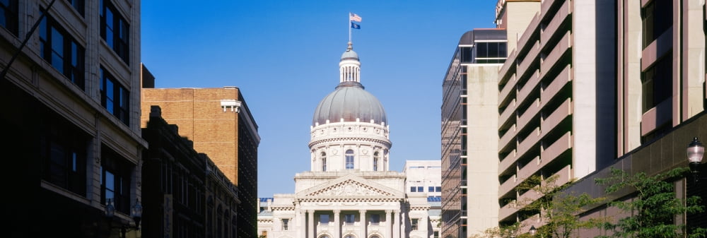 Government building in a city Indiana State Capitol Building Indianapolis Indiana USA Canvas Art - Panoramic Images (27 x 9)