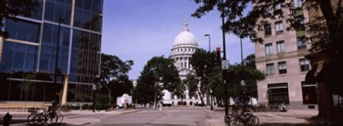 Government building in a city Wisconsin State Capitol Madison Wisconsin USA Canvas Art - Panoramic Images (18 x 7)