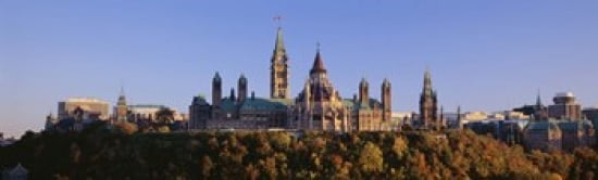 Government building on a hill Parliament Building Parliament Hill Ottawa Ontario Canada Canvas Art - Panoramic Images (38 x 12)