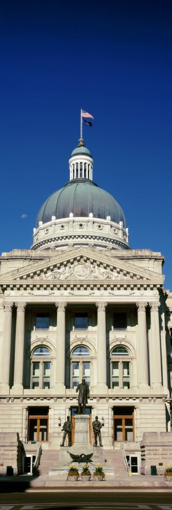 Governor Oliver Morton Monument at Indiana State Capitol Building Indianapolis Indiana USA Canvas Art - Panoramic Images (36 x 12)