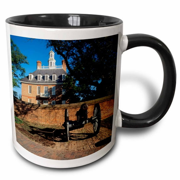 3drose, Governors Palace, Williamsburg, Virginia, Usa - Us47 Wbi0003 - Walter Bibikow, 15oz Two-tone Black Mug