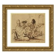 thumbnail image 1 of Govert Flinck 17x15 Gold Ornate Wood Frame and Double Matted Museum Art Print Titled - Joseph in Prison Interpreting the Dreams of Pharaoh's Baker and Butler (1639), 1 of 4
