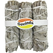 Govinda - عبوة 3 Mini White Sage Smudge Stick، 4 Inch Long