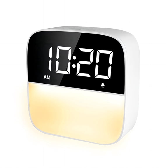 Govvep Digital LED Alarm Clock Touch Control, Adjustable Night Light with Stepless Dimming, Auto Dimmable Bedside Clock 12/24H for Home Office