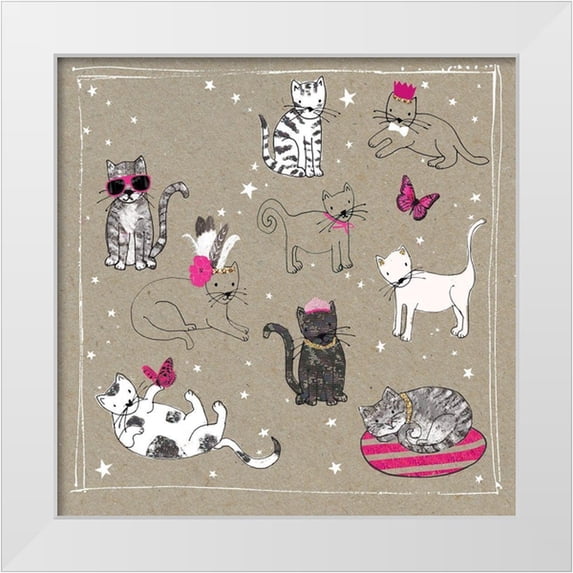 Gower, Hammond 12x12 White Modern Wood Framed Museum Art Print Titled - Fancypants Cats IV