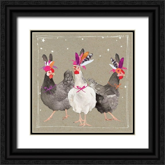Gower, Hammond 26x26 Black Ornate Wood Framed with Double Matting Museum Art Print Titled - Fancy Pants Farm XI