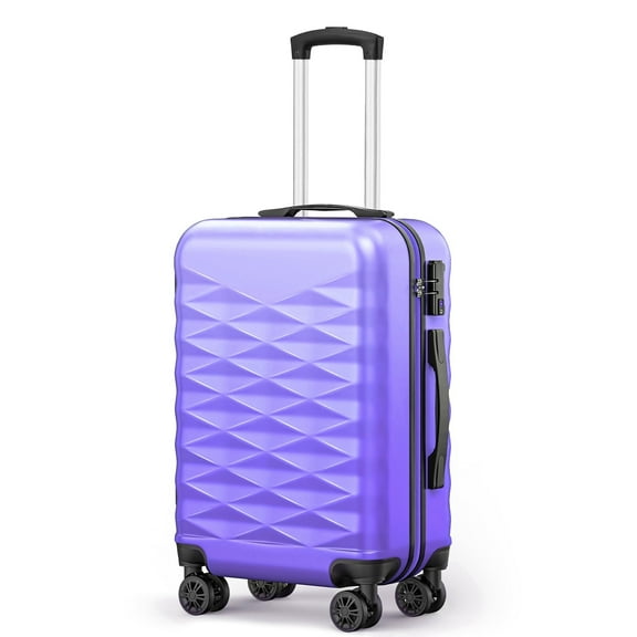 Gowill 20" PC+ABS Carry on Suitcase,Lightweight Hardshell Luggage with Spinner Wheels and TSA Lock,Purple