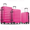 thumbnail image 1 of Gowill 3 Piece Luggage Sets 20"/24"/28" Lightweight Hardside ABS Checked Suitcases with Spinner Wheels, Rose Red, 1 of 8