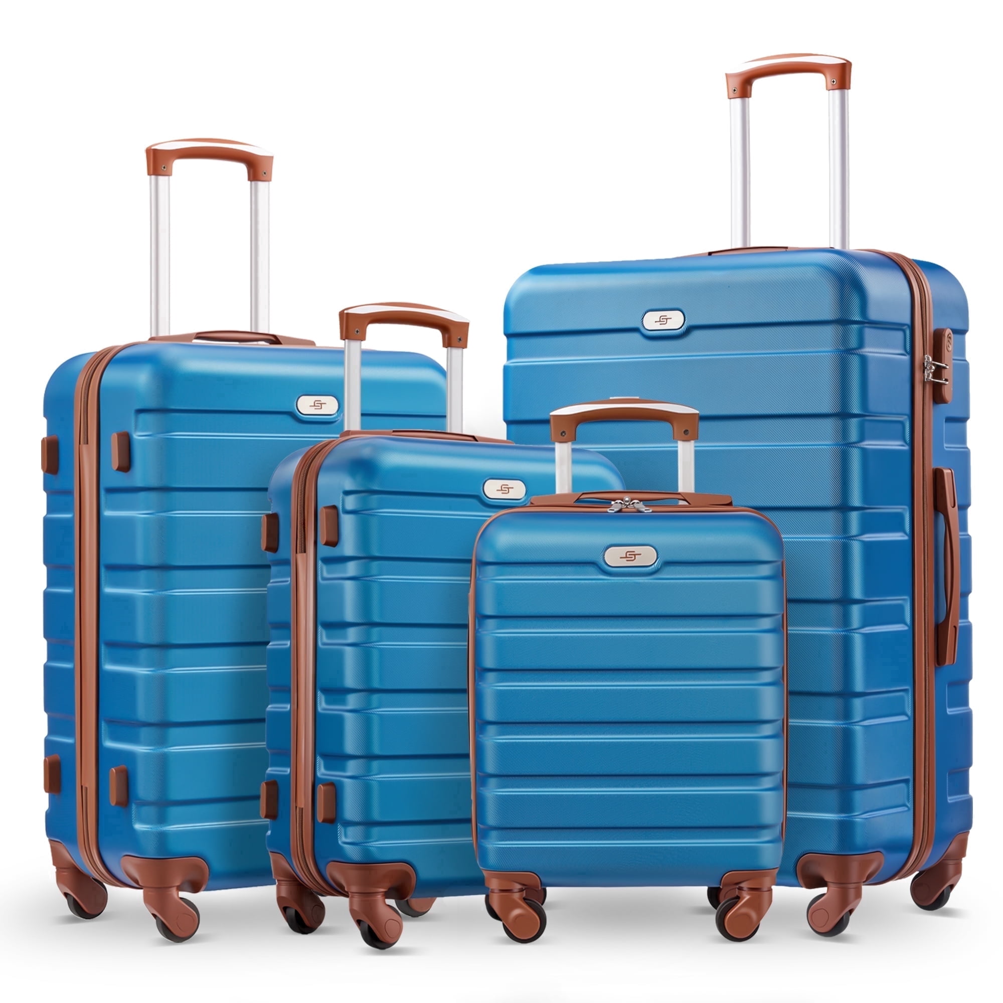 Gowill 4 Piece Luggage Set 16/20/24/28 inch Hardside Lightweight ...