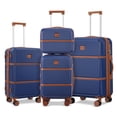 thumbnail image 1 of Gowill 4 Piece Luggage Set 27/23/19/14 inch Hardshell Lightweight Carry-on and Checked Suitcase with Spinner Wheels.Navy Tan, 1 of 12