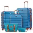 thumbnail image 1 of Gowill 5 Piece Luggage Sets,20/24/28 inch Hardside Lightweight ABS Suitcase With Expandable Duffle Bag (Sky Blue Tan), 1 of 13