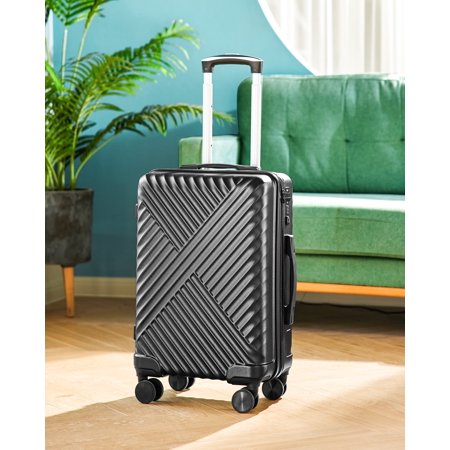 Gowill Hardside Luggage with Spinners, Carry-On 20-Inch,Black