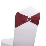 Gowinex 10pcs Burgundy Spandex Chair Bands With Buckle