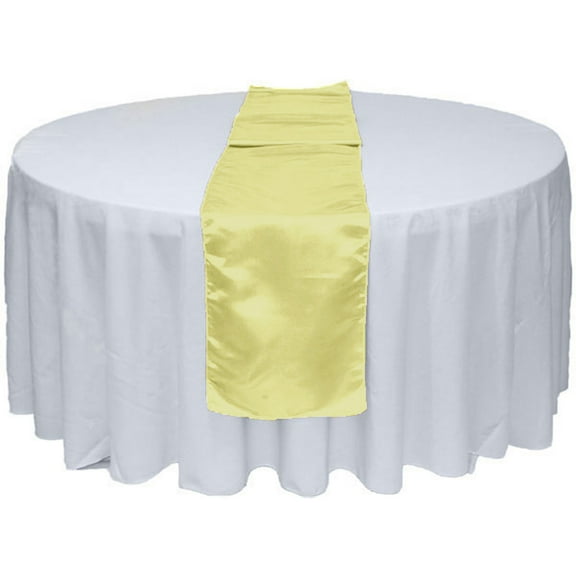 Gowinex 10pcs Ivory 12" x 108" Satin Table Runner Wedding Party
