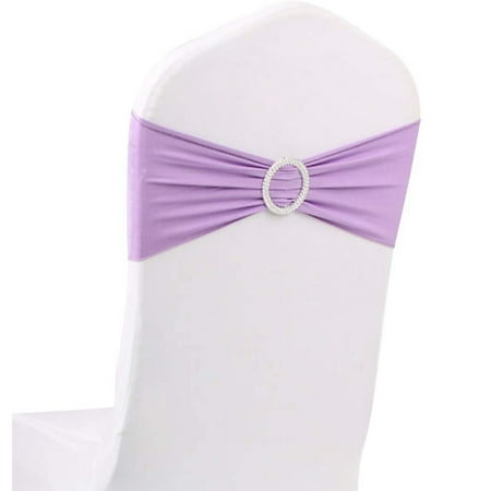 Gowinex 10pcs Lavender Spandex Chair Bands With Buckle