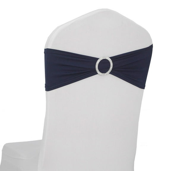 Gowinex 10pcs Navy Blue Spandex Chair Bands With Buckle