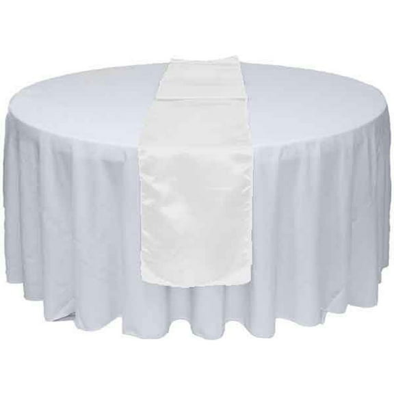 Gowinex 10pcs White 12" x 108" Satin Table Runner Wedding Party