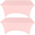 thumbnail image 1 of Gowinex 2 Pack 6FT Pink Spandex Tablecloth Stretch Fitted Table Cover for Rectangular Table, 1 of 7