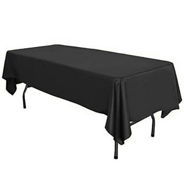Gowinex Black 58" x 102" Lamour Satin Rectangular Tablecloth