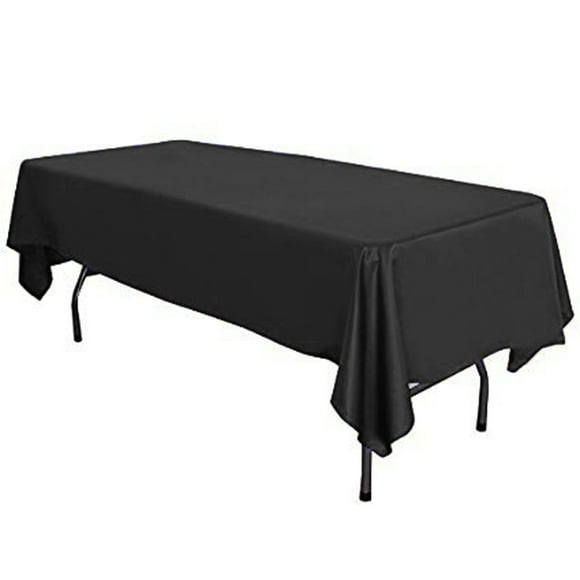 Gowinex Black 58" x 102" Lamour Satin Rectangular Tablecloth