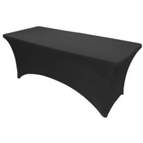 Gowinex Black 6 ft Spandex Tablecloth Stretch Fitted Table Cover