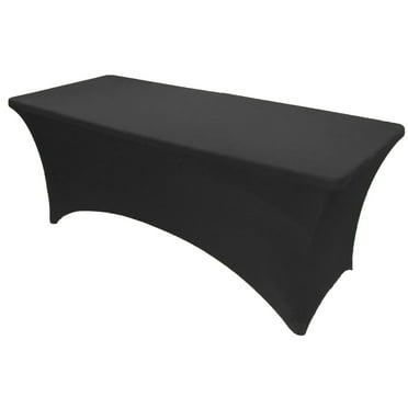 Gowinex Black 6 ft Spandex Tablecloth Stretch Fitted Table Cover