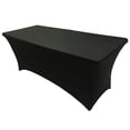 thumbnail image 1 of Gowinex Black 8 ft Spandex Fitted Stretch Tablecloth Table Cover, 1 of 4