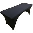 thumbnail image 1 of Gowinex Black 8ft Open Back Spandex Fitted Stretch Tablecloth Table Cover, 1 of 6