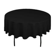 Gowinex Black 90" Round Polyester Tablecloth Table Cover