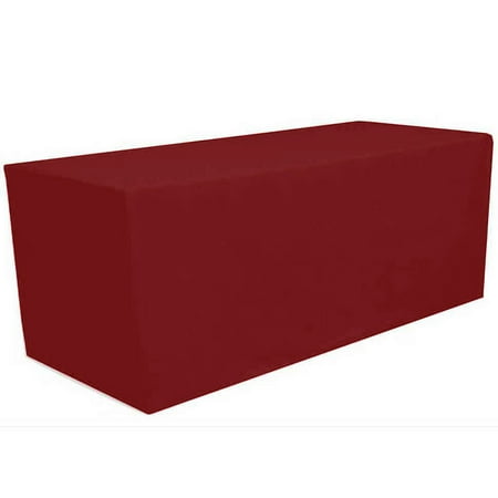 Gowinex Burgundy 4 ft x 2.5 ft Fitted Tablecloth Polyester Rectangular Table Cover
