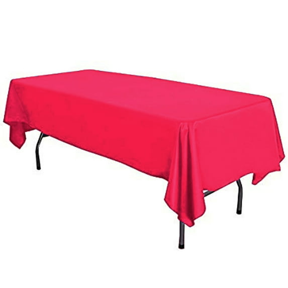 Gowinex Fuchsia 58" x 102" Lamour Satin Rectangular Tablecloth
