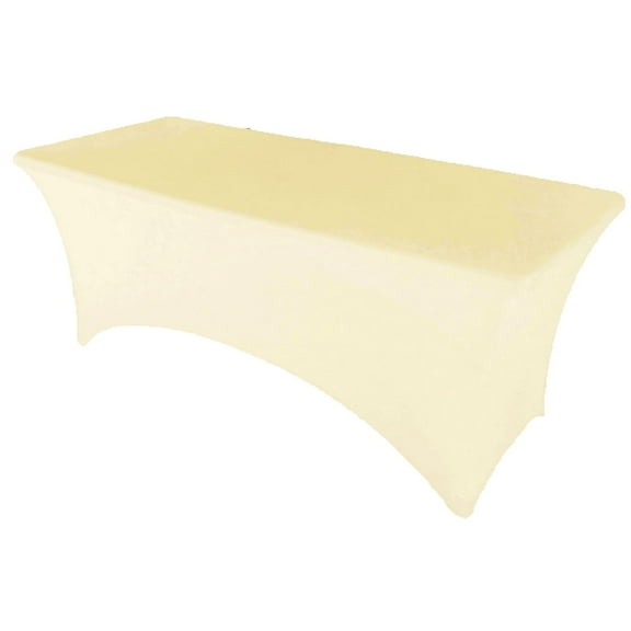 Gowinex Ivory 4 ft x 2.5 ft Spandex Tablecloth Stretch Fitted Table Cover
