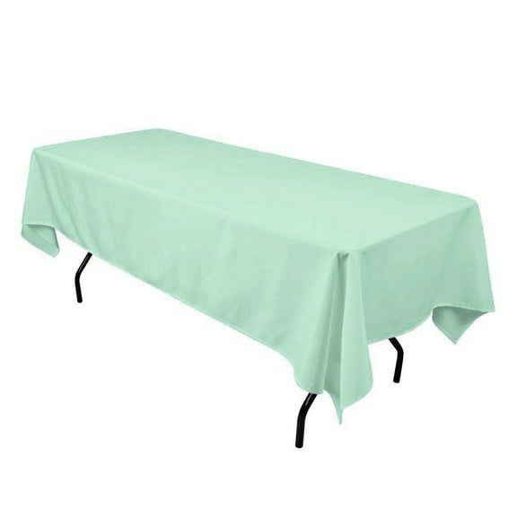 Gowinex Light Blue 60 x 126 inch Rectangular Polyester Tablecloth Table Cover