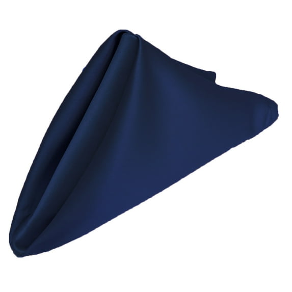 Gowinex Navy Blue 17" x 17" Lamour Satin Dinner Napkins (Pack of 10)