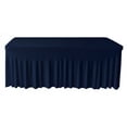 thumbnail image 1 of Gowinex Navy Blue 6' ft. Spandex Table Skirt 72Lx30Wx30H Rectangular Fitted Stretch Tablecloth, 1 of 6