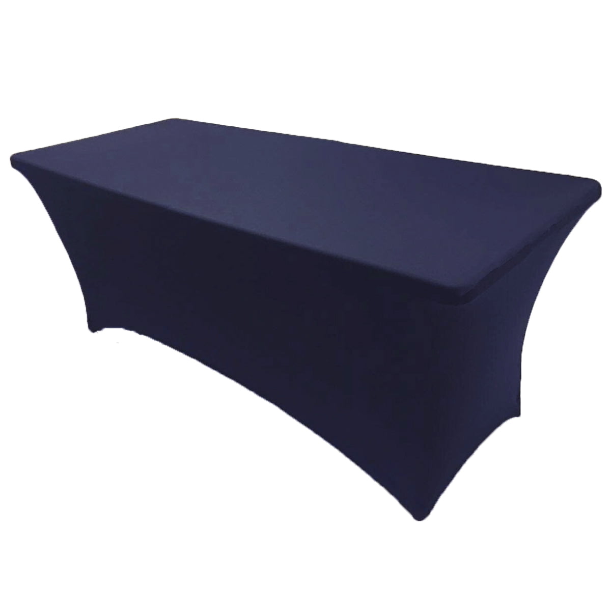 Gowinex 8 ft Navy Blue Rectangular Spandex Fitted Stretch Tablecloth ...