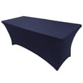 thumbnail image 1 of Gowinex Navy Blue 8 ft Spandex Fitted Stretch Tablecloth Table Cover, 1 of 4