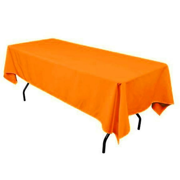 Gowinex Orange 60 x 126 inch Rectangular Polyester Tablecloth Table Cover