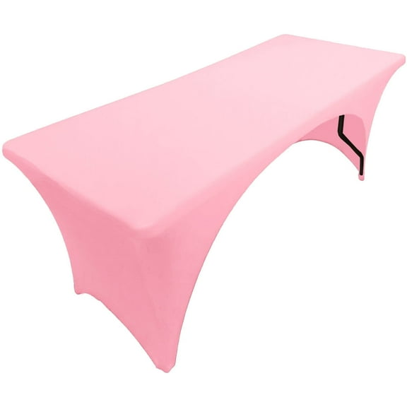 Gowinex Pink 8ft Open Back Spandex Fitted Stretch Tablecloth Table Cover