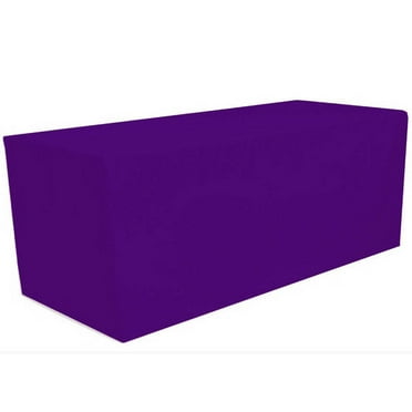 Gowinex Purple 4 ft x 2 ft Fitted Tablecloth Polyester Rectangular Table Cover