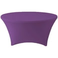 Gowinex Purple 6 ft. 72 inch Round Spandex Tablecloth Fitted Table