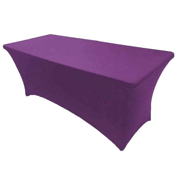 Gowinex Purple 8 ft Spandex Fitted Stretch Tablecloth Table Cover