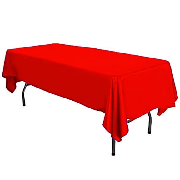 Gowinex Red 58" x 102" Lamour Satin Rectangular Tablecloth