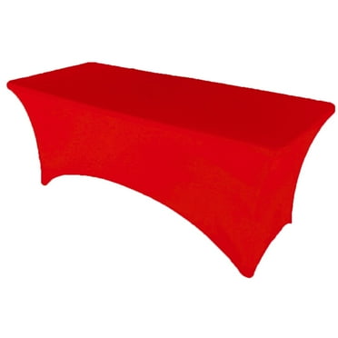 Gowinex Red 6 ft Spandex Tablecloth Stretch Fitted Table Cover