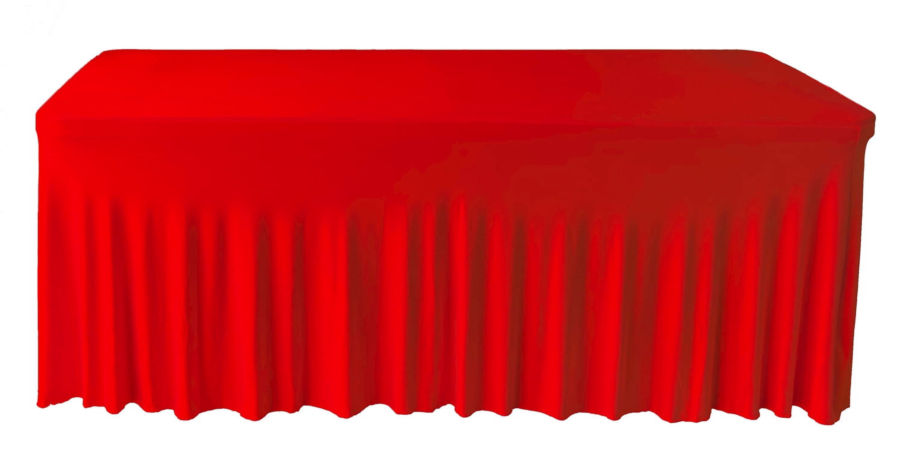 Gowinex Red 8' ft. Spandex Table Skirt 96Lx30Wx30H Rectangular Fitted