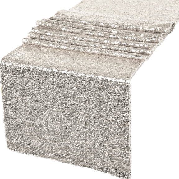 Gowinex Silver 12" x 72" Glitz Sequin Table Runners