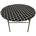thumbnail image 1 of Gowinex Vinyl Fitted Tablecloth Black 40-44 inches Round Elastic Edge Flannel Backing Waterproof PVC Table Cover, 1 of 4
