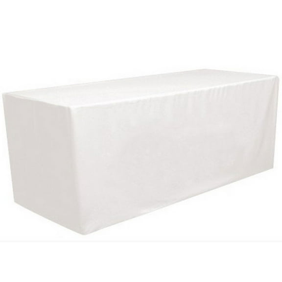 Gowinex White 6 ft Fitted Tablecloth Rectangular Polyester Table Cover