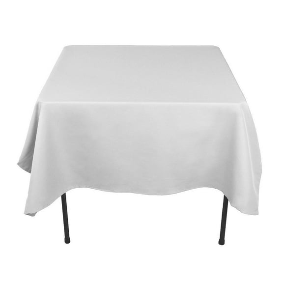 Gowinex White 70" x 70" Square Polyester Tablecloth Table Cover