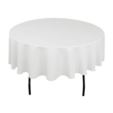 Gowinex White 90" Round Polyester Tablecloth Table Cover